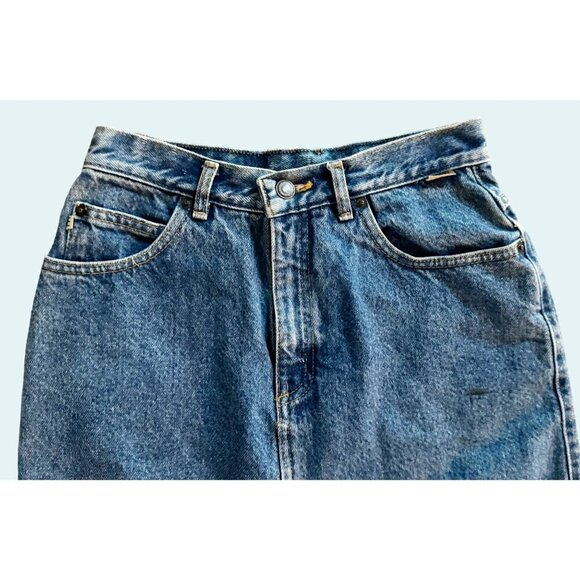 Vintage ESPRIT 90s / 2000s / Y2K Denim Knee Length Skirt Size XS - Picture 2 of 7